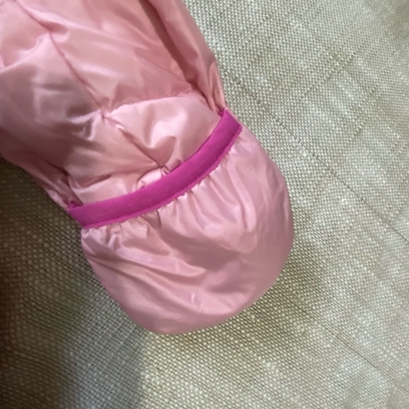 Eddie Bauer Kids Pink Down Puffer Hooded Snowsuit Bundler- Sz-6-12 mths - Picture 11 of 15